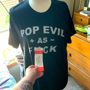 EUC PopEvil 💯cotton Band Shirt